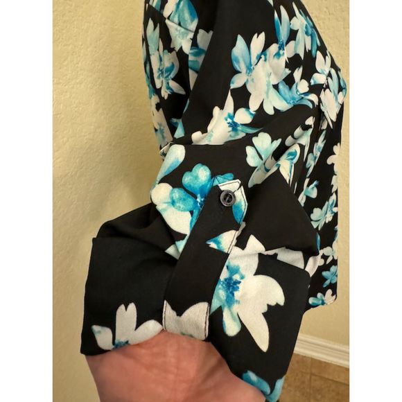 Calvin Klein Floral Long Sleeve Button Up- Sz M - Picture 3 of 12